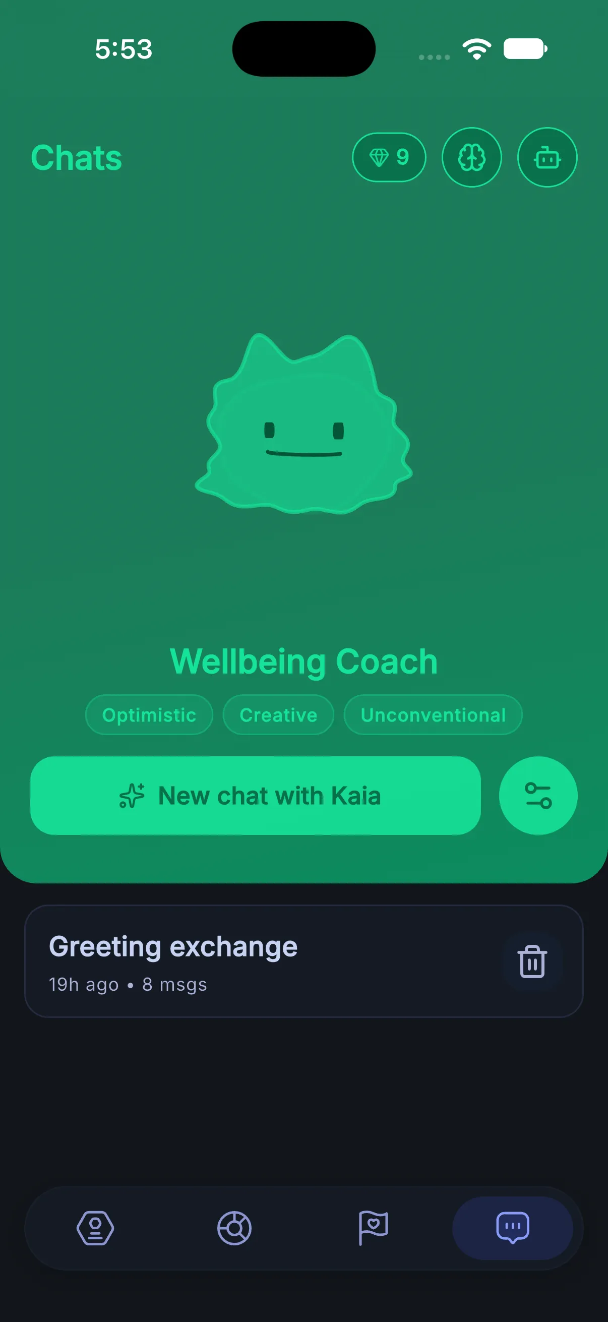 Companion editor, personality tab
